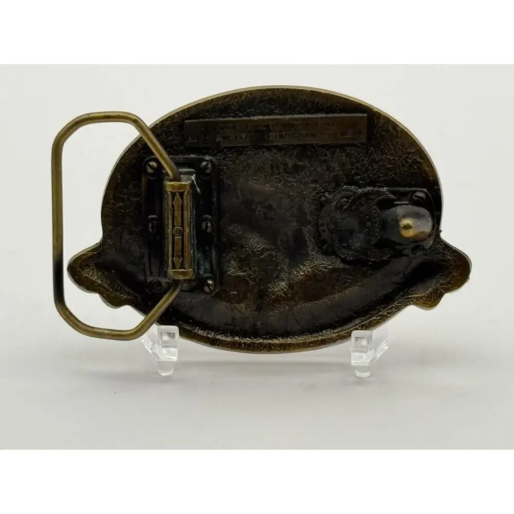 Bass Anglers Sportsman Society BASS Life Member Brass Belt Buckle Western Cowboy